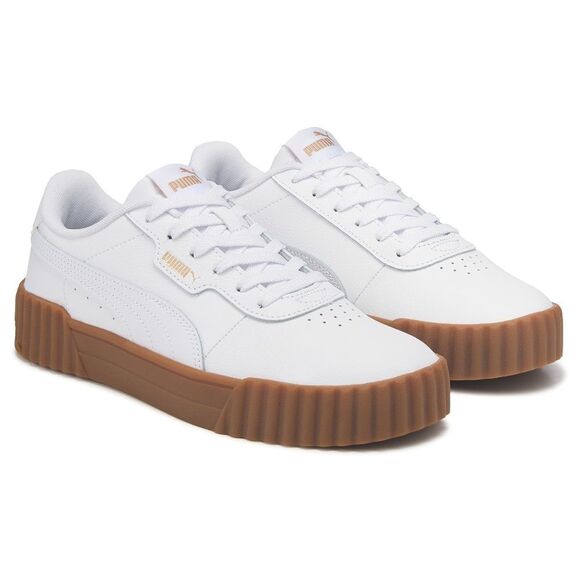 NEW Puma Carina 3.0 Court Sneaker White Gum Sole Size 10 - Picture 1 of 6